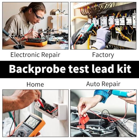 13 PCS Automotive Test Lead Kit – Banana Plug & Alligator Clip Multimeter Test Leads Set with LED Test Leads and Insulation Piercing Test Clip – CAT III 1000 V for 12 V/24 V Car Electrical Testing in Saudi Arabia