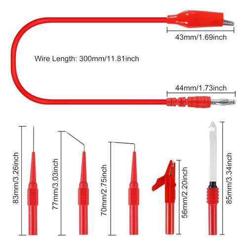 AITIAO 30Pcs Back Probe Kits, Banana Plug to Copper Alligator Clip Automotive Test Leads Set with Alligator Clips Wire Piercing Probes, 15PCS Back Probe Pins for Car Repairing Diagnostic 5 Colors in Saudi Arabia