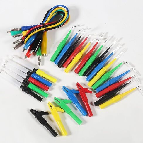 AITIAO 30Pcs Back Probe Kits, Banana Plug to Copper Alligator Clip Automotive Test Leads Set with Alligator Clips Wire Piercing Probes, 15PCS Back Probe Pins for Car Repairing Diagnostic 5 Colors in Saudi Arabia