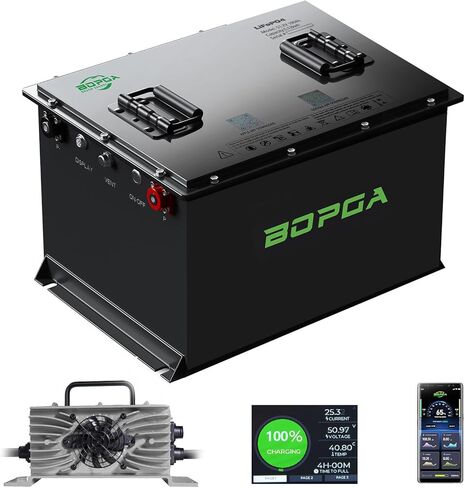 48V 105ah Lithium Battery Golf Cart مع شاحن | بطاريات عربة غولف مدمجة في Bluetooth 150a BMS ، Monitor Touch and Mobile ، بطارية LifePo4 4000+. in Saudi Arabia