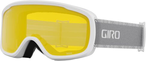 Giro Women's and Youth Moxie Ski and Snowboard Goggles - White/Grey Chute Strap with Grey Cobalt/Yellow Lenses in Saudi Arabia