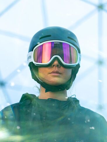 Giro Women's and Youth Moxie Ski and Snowboard Goggles - White/Grey Chute Strap with Grey Cobalt/Yellow Lenses in Saudi Arabia