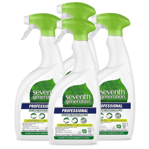 Seventh Generation Professional Disinfecting Kitchen Cleaner, Lemongrass Citrus Scent, 32 Oz, Pack of 4 in Saudi Arabia
