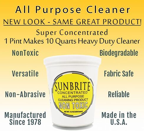SunBrite Professional Strength Cleaner | NonToxic | Concentrated | All Purpose | Pint Unit | Green Product Safe For What You Clean in Saudi Arabia