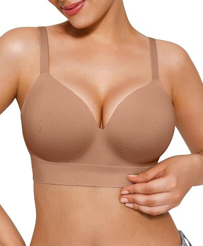 Popilush Push Up Bras for Women Full Coverage Wireless Bras with Support and Lift Skin in Saudi Arabia