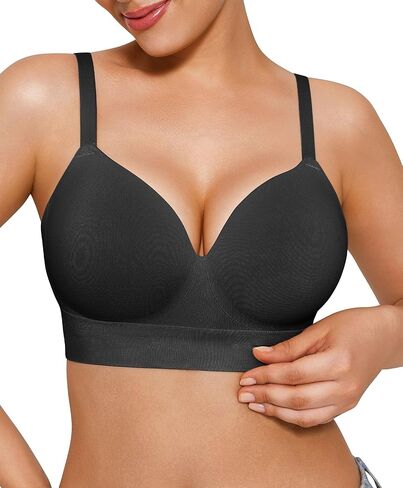 Popilush Push Up Bras for Women Full Coverage Wireless Bras with Support and Lift Skin in Saudi Arabia