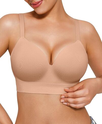 Popilush Push Up Bras for Women Full Coverage Wireless Bras with Support and Lift Skin in Saudi Arabia