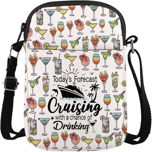 MAOFAED Cruising Crossbody Bag, Cruising Gift, Friend Cruise Gift, Today’s Forecast Cruising With A Chance Of Drinking in Saudi Arabia