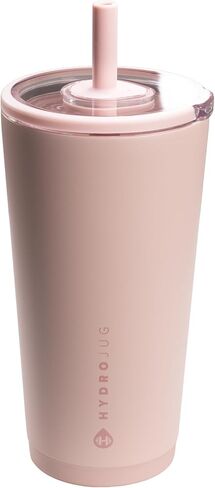 HydroJug Everyday Tumbler 14 oz – Ceramic-Lined Insulated Tumbler with Straw and Soft-Touch Lid, Cup Holder Friendly, Double-Wall Vacuum Insulation, Reusable Travel Cup – Alumni Red in Saudi Arabia