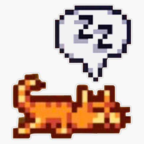 Stardew Valley Sleeping Cat (Sploot) Sticker Outdoor Rated Vinyl Sticker Decal for Windows, Bumpers, Laptops or Crafts 5" in Saudi Arabia