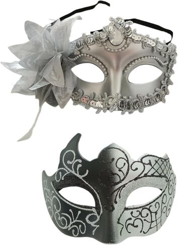 Black Couples Masquerade Mask set Gothic venetian masks for Valentine Party carnival mask mardi gras mask in Saudi Arabia