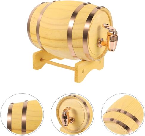Drink dispenser, Beer Tower Dispenser, Oak Aging Barrels Whiskey Barrel Dispenser Bucket Whiskey Barrel for Home Distiller, Brewer and Moonshiner Oak Bourbon and Distilling Equipment Mini Barrel for A in Saudi Arabia