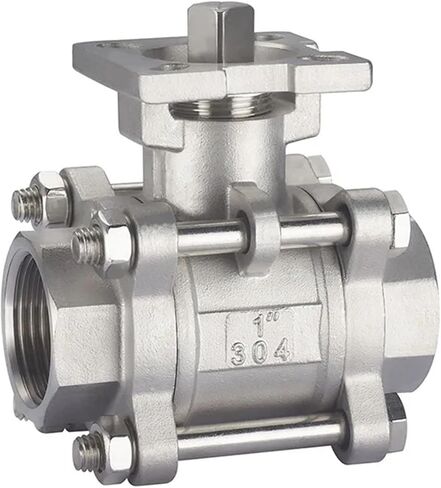 1/4 3/8 1/2 3/4 1 Inch SS304 Stainless Steel High Platform Three Piece Ball Valve Female Thread DN8/DN10/DN15/DN20/DN25 1Pcs(1/2") in Saudi Arabia