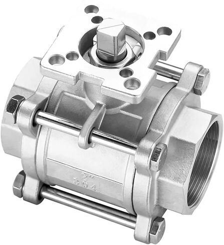 1/4 3/8 1/2 3/4 1 Inch SS304 Stainless Steel High Platform Three Piece Ball Valve Female Thread DN8/DN10/DN15/DN20/DN25 1Pcs(1/2") in Saudi Arabia