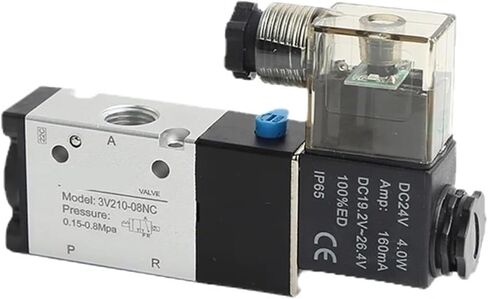 1/4 Inch Normally Open Closed Pneumatic Solenoid Valve 3V210-08-NC 24V DC 12V 110V AC220V 3V110-06-NO 3V310-10 3V410-15 1Pcs(3V110-06-NO) in Saudi Arabia