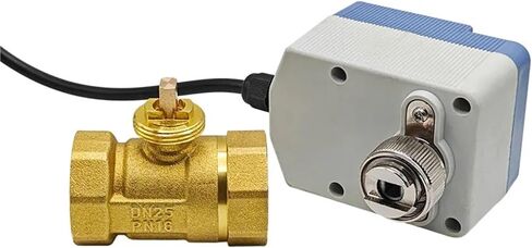 Brass Electric 2-way Ball Valve Motorized With Manual Switch Function AC/DC 12V/24V/220V 1Pcs(24VDC_CR04) in Saudi Arabia