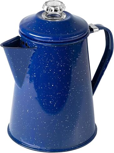 GSI Outdoors Mesa Enamelware 8-Cup Coffee Pot - Cream with Speckled Enamel Finish, Dishwasher Safe, Cream, 8 Cup in Saudi Arabia