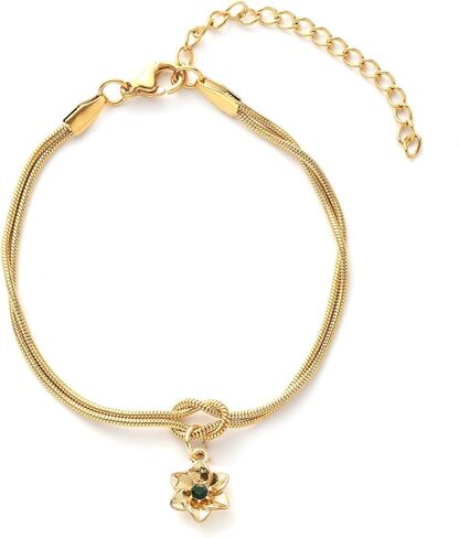 Personalized Birthstone Bracelet for Women – Dainty Custom Birth Flower Jewelry – Elegant Gift with Birthstone Choice – Thoughtful Keepsake for Special Occasions in Saudi Arabia
