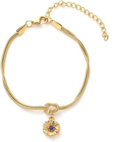 Personalized Birthstone Bracelet for Women – Dainty Custom Birth Flower Jewelry – Elegant Gift with Birthstone Choice – Thoughtful Keepsake for Special Occasions in Saudi Arabia