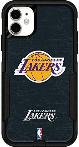 Skinit Decal Skin Compatible with OtterBox Commuter iPhone 11 - Officially Licensed NBA Los Angeles Lakers Black Primary Logo Design in Saudi Arabia