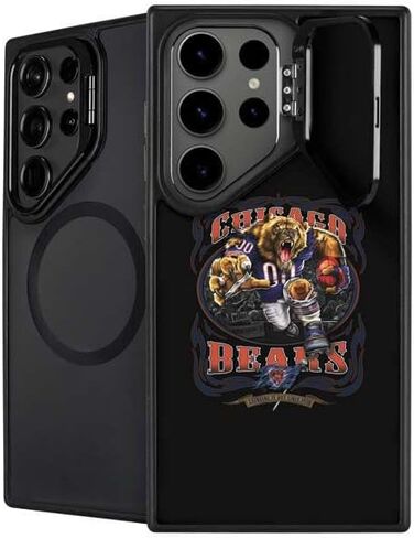 حافظة هاتف Skinit Kickstand متوافقة مع هاتف Galaxy S24 Ultra - تصميم مزدوج الرؤية مرخص رسميًا من NFL Chicago Bears in Saudi Arabia