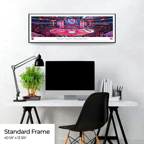 Washington Capitals, 50th Anniversary - Standard Framed Print by Blakeway Panoramas (40.25"W x 13.75"H) in Saudi Arabia