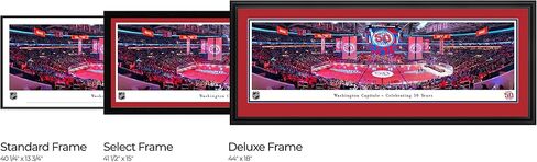 Washington Capitals, 50th Anniversary - Standard Framed Print by Blakeway Panoramas (40.25"W x 13.75"H) in Saudi Arabia