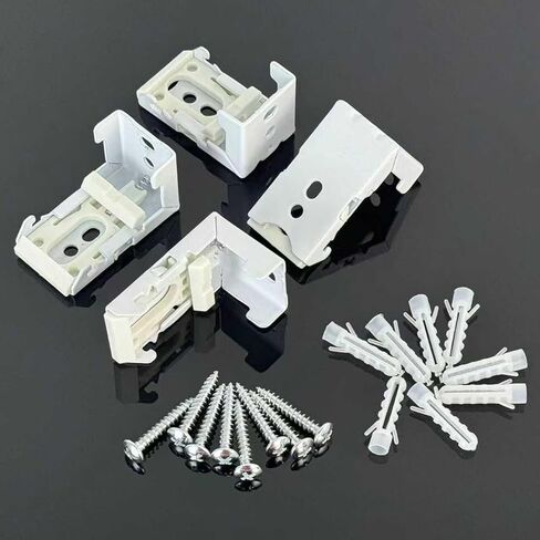 دعامات ستائر رومانية شديدة التحمل (عبوة من 4 قطع) - حاملات ظلال نافذة قابلة للتعديل للستائر والظلال الرومانية - دعم أجهزة الستارة سهلة التركيب مقاس 7/8 بوصة (22 مم) in Kuwait