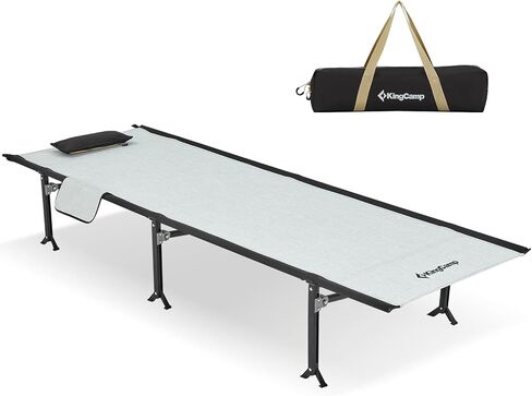 Kingcamp Camping Cot Portable Sleeping Cot for Adults Heavy Duty 81"x 30" Oversized Camp Cots with Pocket Folding Outdoor Camping Bed for Travel, Camp, Beach, Hike,Outdoor and Indoor Use in Saudi Arabia