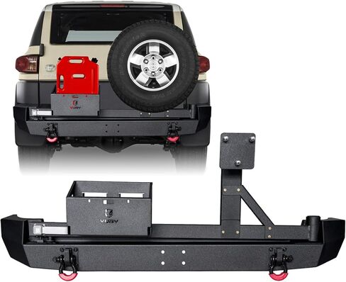 Rear Bumper Textured Black Compatible with 2007 2008 2009 2010 2011 2012 2013 2014 Toyota FJ Cruiser | Rock Climber in Saudi Arabia