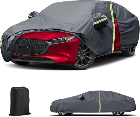 مقاوم للماء جميع غطاء سيارة الطقس للفترة 2004-2025 Mazda 3 سيدان ، غطاء السيارة في الهواء الطلق/داخلي من أجله مخصص مع حماية من الغبار من سحاب وعقود للرياح in Kuwait