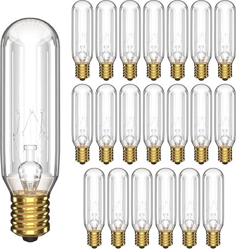 Ohlectric Clear T6 أنبوبي المتوهج المصباح | 15 واط لمبة قابلة لل dimmable مع قاعدة الشمعدان E12 | لون أبيض دافئ (حزمة من 10) in Kuwait