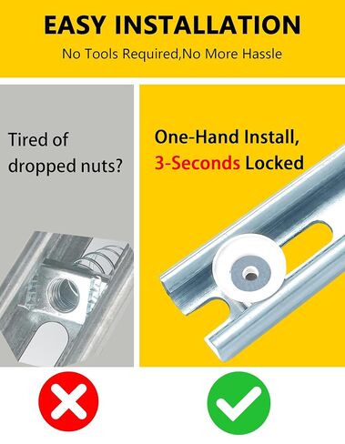 SIHAI 30-Pack 1/4"-20 Strut-Channel Cone Nuts, Position-Exact for Easy Installation, Corrosion-Resistant Zinc Plated, for Electrical & Mechanical Strut Channels in Kuwait