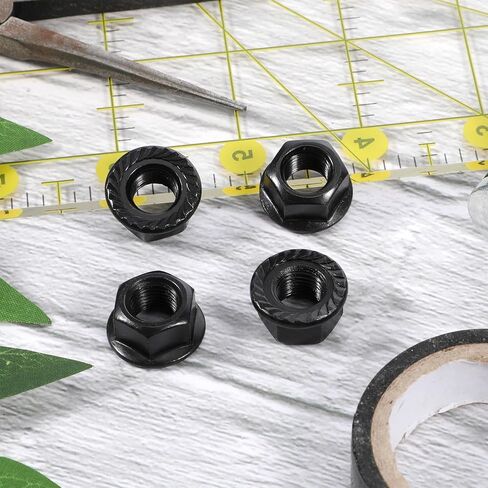 Bicycle Hub 3/8 Inch Black Flange Shaft Nut Kits, 16 PCS Bicycle Hub Flanged Axle Nut and Safety Washer Bicycles Wheel Axle Nuts with Front and Rear Bicycles Wheel Safety Washer, Black BicycleHub Par in Saudi Arabia