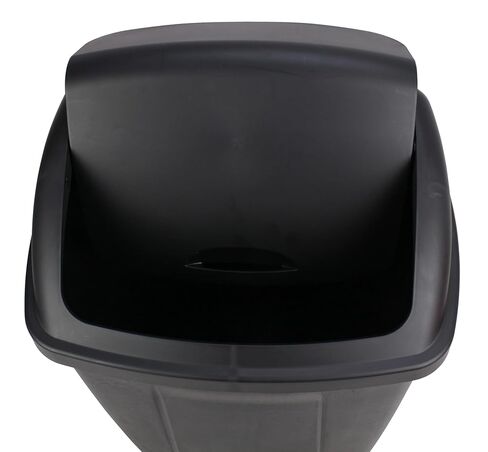Kitchen Trash Can with Swing Top, 13 Gallon Capacity in Black Plastic in Saudi Arabia