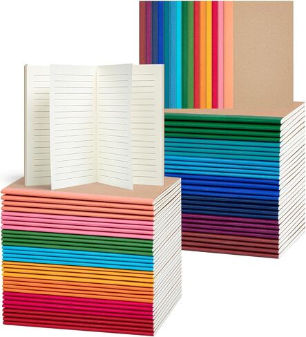 60 Pack Mini Pocket Contense Bookboy Browk ، مجلات كبيرة ، دفاتر صغيرة ، 3.5 × 5.5 ، 30 ورقة/60 صفحة ، دفاتر الملاحظات المصغرة للأطفال ، المسافر ، الطلاب ، اللوازم المدرسية (حزمة مبطنة ، 15 لونًا) in Kuwait