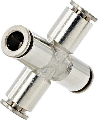 Pneumatic connector quick plug four-way butt joint 8 mm copper metal 6 mm hose four plug(TKC-PZA-10) in Saudi Arabia
