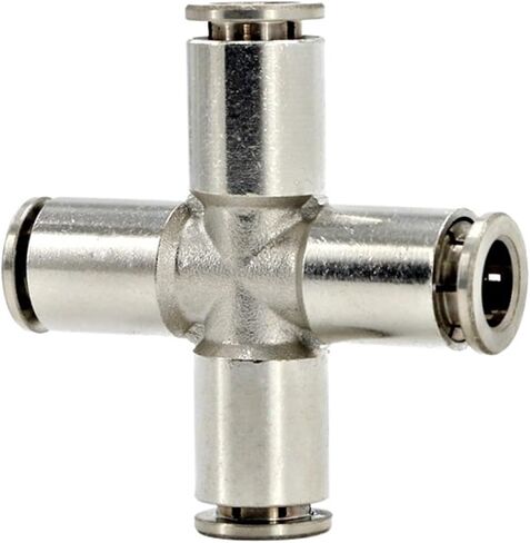 Pneumatic connector quick plug four-way butt joint 8 mm copper metal 6 mm hose four plug(TKC-PZA-10) in Saudi Arabia