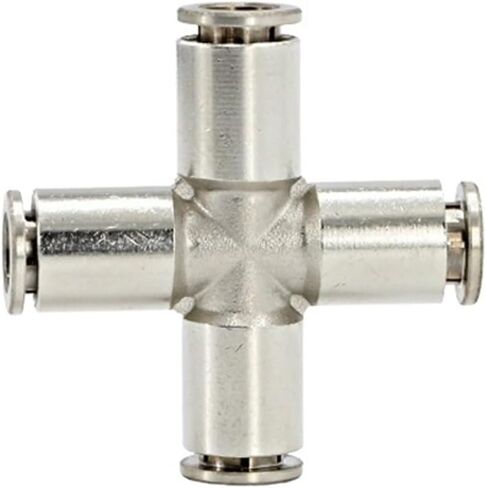 Pneumatic connector quick plug four-way butt joint 8 mm copper metal 6 mm hose four plug(TKC-PZA-10) in Saudi Arabia