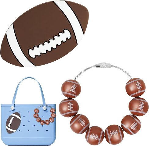 2 PCS Charms for Bogg Bag Accessories – Rubber Decorative Inserts for Original & XL, Sports Theme Tote Decorations, Fits Simply Southern & Other Beach Bags in Saudi Arabia