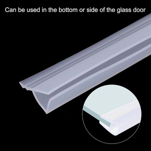 uxcell Shower Door Side Seal, H-Type Shower Door Sweep for 5/16" Glass 86.5" Long Silicone Frameless Glass Door Seal Strip, Stop Shower Leaks, Clear in Saudi Arabia