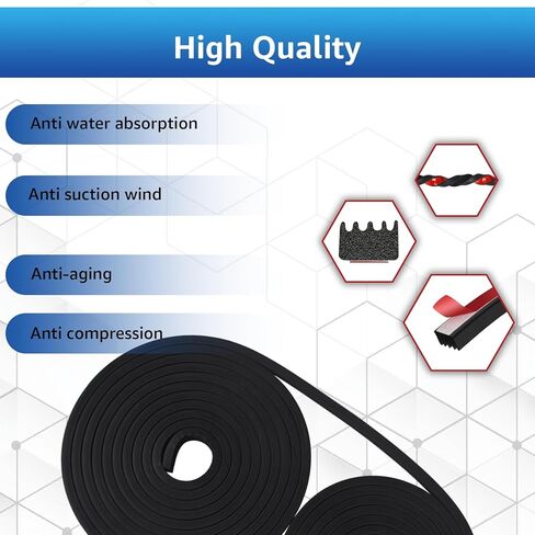 GUSUUI 326A0004 Service Kit Ribbed Bulkhead Seal 3/5" x 360", Service Kit Tonneau Cover Bulkhead Self Adhesive EPDM Ribbed Foam Rubber Seal for RV,Truck,Garage Door,Boat, Marine, Auto Tailgate in Kuwait