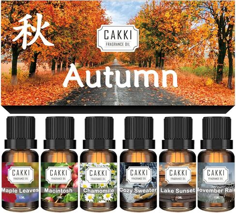 Essential Oils for Diffusers for Home, Floral Fragrance Oils Set, 6x10ml, Rose, Lavender, Chamomile, Eucalyptus, Orange Blossom, Jasmine, Aromatherapy Oils, for Candles Making, for Humidifiers in Kuwait