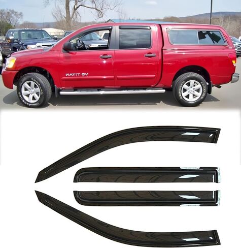 94977 Sunproof Waterproof Side Window Wind Deflector, 4pcs Protective Replacements Rain Guards Set, Window Visor fit for 2016-2024 Nissan Titan XD/Nissan Titan Crew Cab in Kuwait