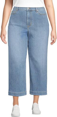 Lands' End Women's Recover Denim High Rise Wide Leg Crop Jeans in Saudi Arabia