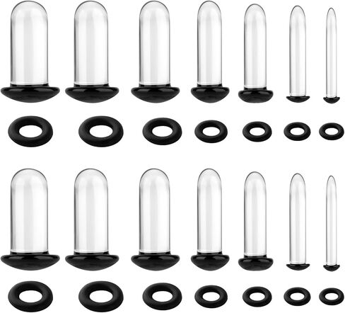 Glass Ear Gauges Stretching Kit 7Pairs/14Pcs Comfy Pain-free Glass Ear Expander Full Size Ear Gauges Tunnels Plugs Transparent glass Pierced Ear Lobe Stretching Kits in Kuwait