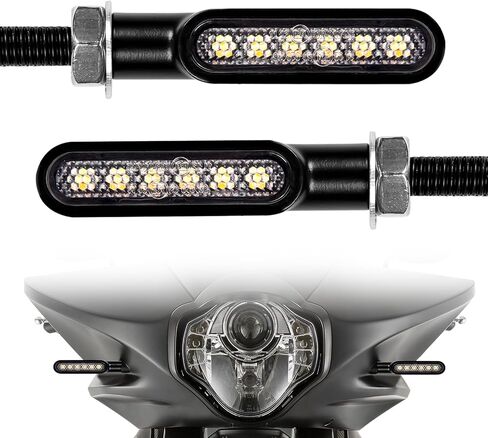 Universal Motorcycle Turn Signals Led,Mini Motorcycle Blinkers Bright Indicator Light 8mm 12V Motorbike Front Rear Light Compatible with Cruisers Bikes Honda Harley Road Suzuki in Kuwait