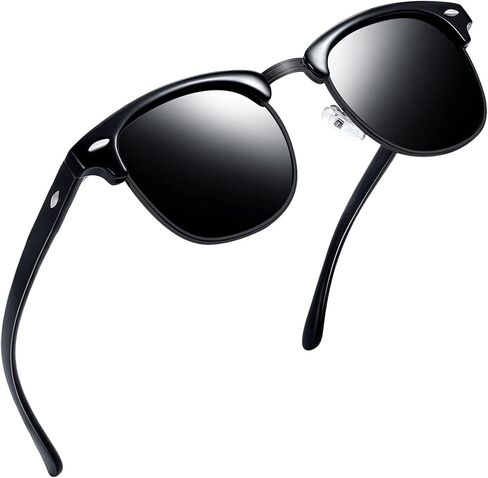 Joopin Vintage Sunglasses Half Frame Sun Glasses Polarized UV Protection Browline Shades for Women Men in Saudi Arabia