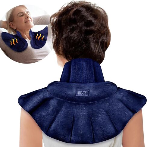 REVIX Microwave Heating Pad for Neck Shoulders and Back with Moist Heat, Weighted Microwavable Heated Neck Wrap Warmer, Scented in Saudi Arabia