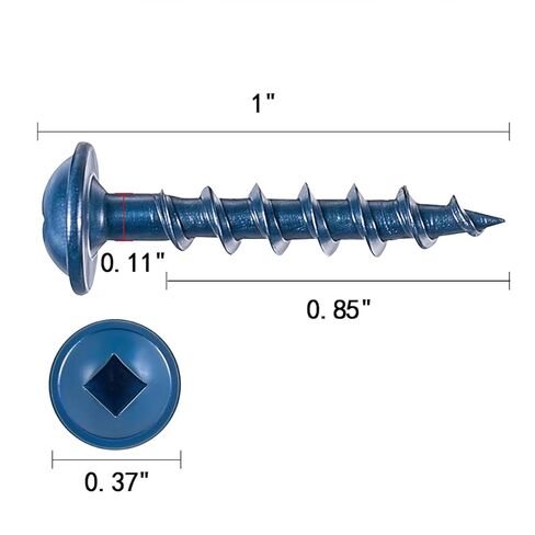 YCSJ 100 PCS(0.4 lb), #8 x 1 Pocket Hole Screws, Exterior Pocket Screw 1 inch, Coarse Thread, Square Drive, Washer Head, Rust Resistant, 150MM Drive Bit Included in Saudi Arabia